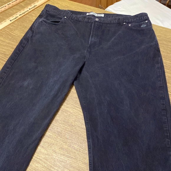 Harley Davidson Motorcycle Lightly Faded Black Short Length Denim Jeans Size 46 - Picture 2 of 10